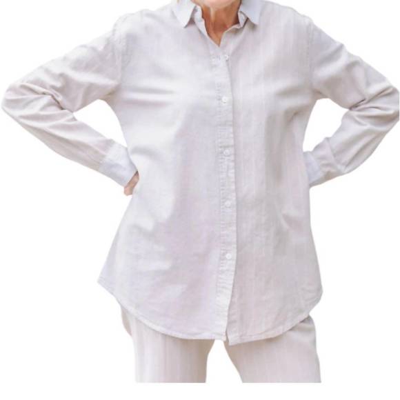 NEW PURE AMICI combo button shirt in sand - Picture 2 of 3